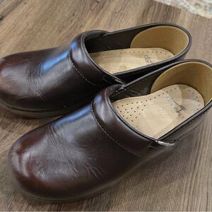 Dansko Dark Brown Leather Clogs